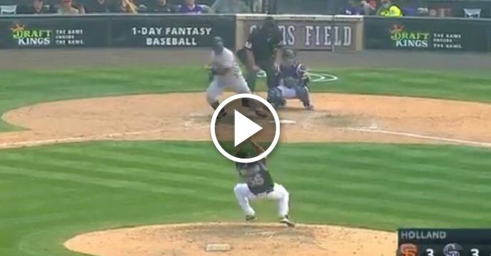 Rockies' Greg Holland Makes Ridiculous Play From His Butt on Comebacker From Pablo Sandoval