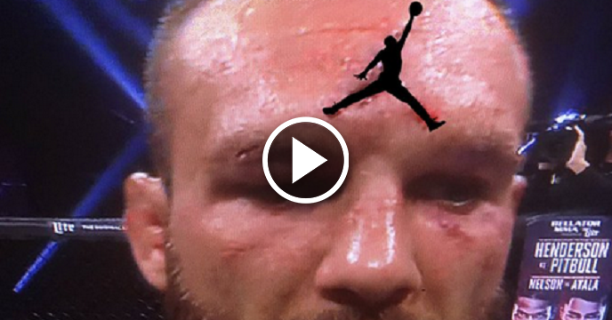 Cut On MMA Fighter's Head Looks Just Like Jordan Jumpman Logo