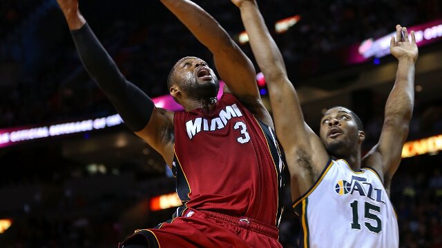 Dwyane Wade Miami Heat Derrick Favors Utah Jazz