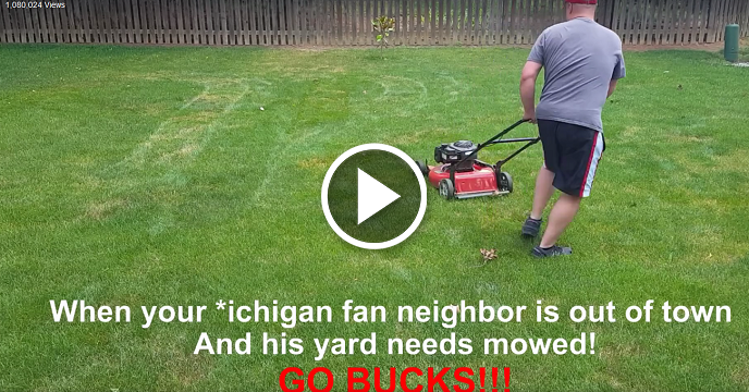Ohio State Football Supporter Hilariously Mows 'Ohio' Onto Michigan Fan's Lawn