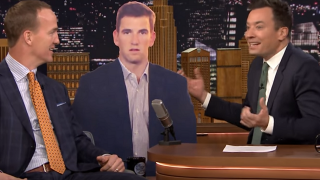 Watch Peyton Manning, Jimmy Fallon Chat With Cardboard Cutout Of Eli On 'The Tonight Show'