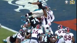 Watch Jonathan Stewart Leap Above Pile For 1-Yard TD, Bust Out 'Grease' Dance Move