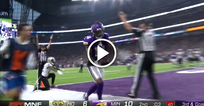 Watch: Vikings' Stefon Diggs Punts Football Into Crowd Following TD Reception