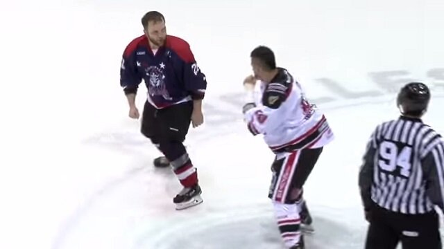 Hockey Fight Ends With One Devastating Punch