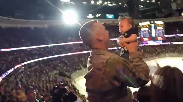 Anaheim Ducks Awesomely Reunite Soldier With Wife, Newborn Son