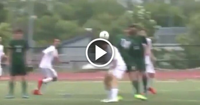 Soccer Player Scores Goal Off Amazing Header Without Even Looking at the Net