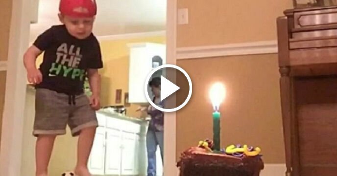 2-Year-Old Soccer Phenom Puts Out Candle on Birthday Cake With Amazing Trick Shot