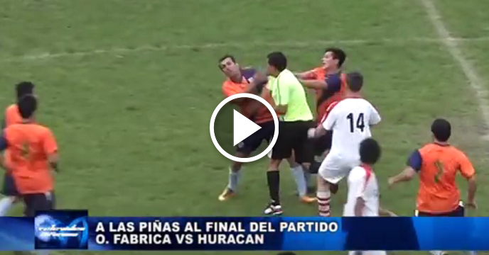 Soccer Referee Fights Back When Player Starts Throwing Haymakers